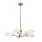 Designers Fountain Manhasset 5 Light Modern Old Satin Brass with Etched White Glass Shades Chandelier For Dining Rooms D259M-5CH-OSB - alternate 1